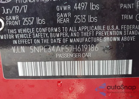 2018 Hyundai Sonata Sel из США, поврежденный, VIN 5NPE34AF5JH619186